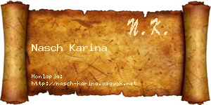 Nasch Karina névjegykártya